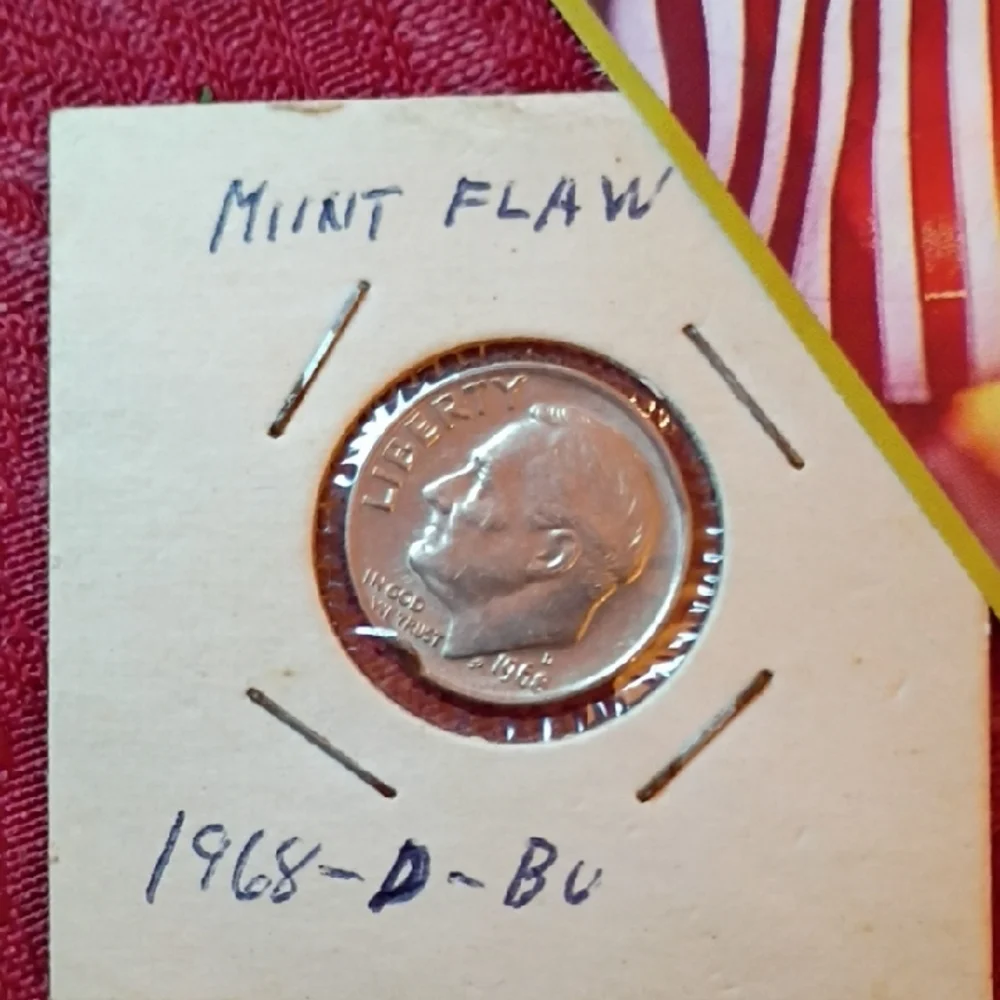 🇺🇸1968-D Roosevelt Proof Dime Mint Strike Error Clipped Planchette🇺🇸